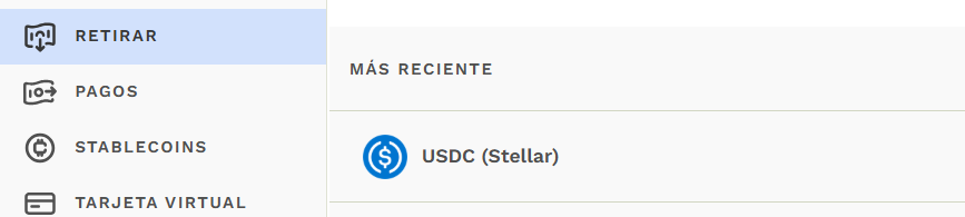 Retirar USDC desde AirTM