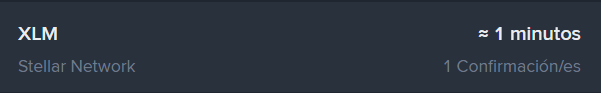 Selección de red Stellar en Binance